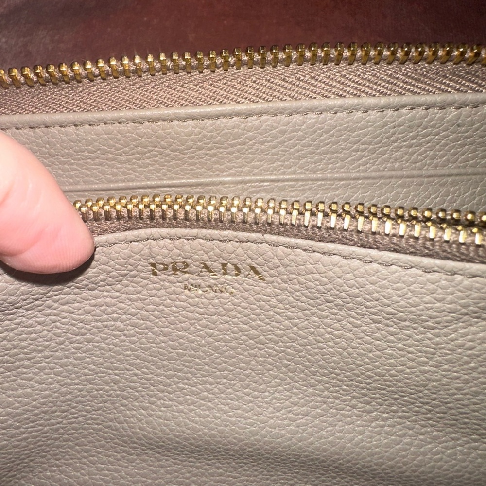 Prada Beige/Taupe Saffiano Leather Large Continental Zip Wallet - Picture 13 of 16